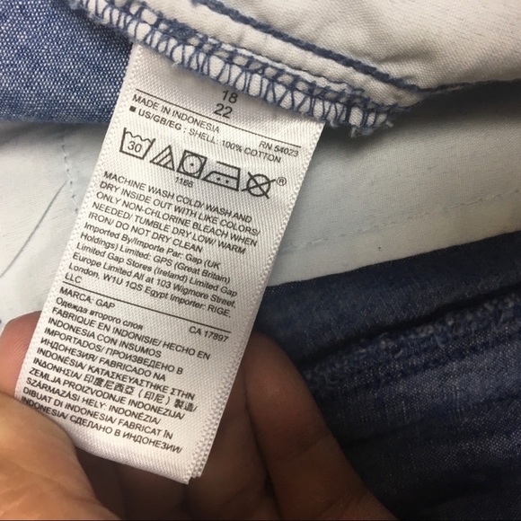 Gap City Shorts Chambray Blue Plus Size 18 - Picture 6 of 8